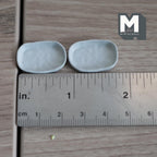 Miniature Irregular Shaped Food Trays Set of 2, 1:12 Scale Dollhouse Kitchen Decor Tableware 7/8 inch long(cool gray)metal) (style a) - A034