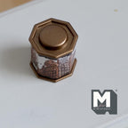 Miniature Tea Tin 1:12 Scale Dollhouse Kitchen Octagonal Floral Canister with Removable Lid 11/16 inch dia. (building) - H024