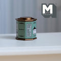 Miniature Tea Tin 1:12 Scale Dollhouse Kitchen Octagonal Floral Canister with Removable Lid 11/16 inch dia. (green) - H024