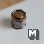 Miniature Tea Tin 1:12 Scale Dollhouse Kitchen Octagonal Floral Canister with Removable Lid 11/16 inch dia. (light blue floral) - H024