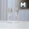 Miniature Champagne Flute Set of 2 , 1:12 Scale Dollhouse Wine Glasses Dining Accessories 7/8 inch tall (style a) - E056