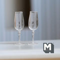 Miniature Champagne Flute Set of 2 , 1:12 Scale Dollhouse Wine Glasses Dining Accessories 15/16 inch tall (style b) -E056