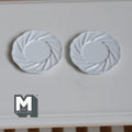 Miniature Dining Plates Set of 2 , 1:12 Scale Dollhouse Supplies Tableware 7/8 inch dia.  (white) (L)  (Metal)-- A030