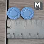 Miniature Dining Plates Set of 2 , 1:12 Scale Dollhouse Supplies Tableware 11/16 inch dia.  (blue) (M)  (Metal)-- A030