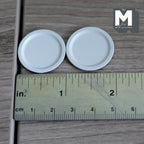 Miniature Flat Plates 1:12 Scale Dollhouse Tableware Large Size Serving Plates Set of 2 , 1 inch dia. (white) (metal) - A044