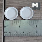 Miniature Dining Plates 1:12 Scale Dollhouse Tableware Serving Plates Set of 2 , 13/16 inch dia. (white) (metal)  - A043