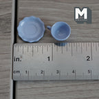 Miniature Coffee Cup and Scallop Saucer Set 1:12 Scale Dollhouse Tea Cup Drinkware Set of 2 (purple) (metal) - F074