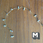1:12 Scale Miniature Silver Light Bulb Beads Chain with Gold String, Non Working, Cut to Length, 12 inch long