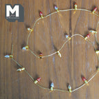 1:12 Scale Miniature Multi-Colored Light Bulb Beads Chain with Gold String, Cut to Length, Non Working, 12 inch long