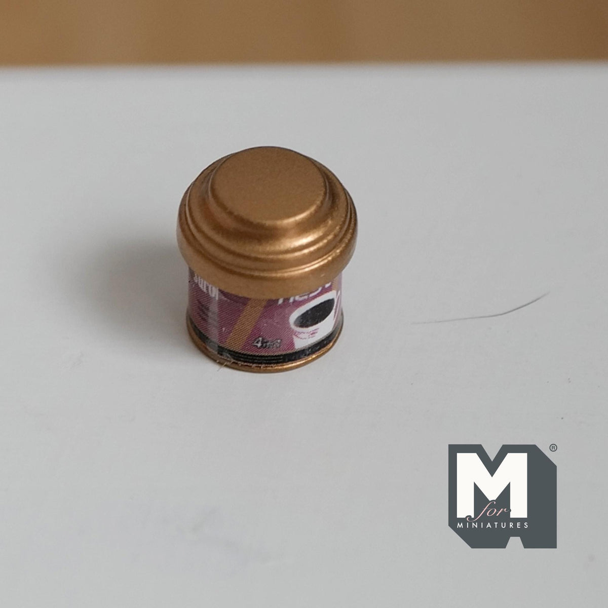 Miniature Coffee Tin 1:12 Scale Dollhouse Kitchen Accessories Coffee Powder Round Tin with Lid 7/16 inch tall (metal) (style b) - H024
