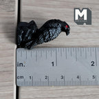Miniature Crow Standing On Rocks 1:12 Scale Standing Raven Figurine Animal Bird Bust 1-5/16 inch tall (cast resin) - C077