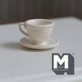Miniature Tea Cup and Saucer Set 1:12 Scale Dollhouse Coffee Cup and Plate Kitchen Accessories (white) - F074