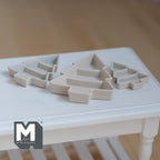 Miniature Christmas Tree Shaped Trays,  1:12 Scale Dollhouse Christmas Accessories Set of 3 (ivory white) (metal) - G067