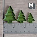 Miniature Christmas Tree Shaped Trays,  1:12 Scale Dollhouse Christmas Accessories Set of 3 (pine green) (metal) - G067
