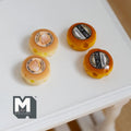 Miniature Round Cheese Set of 4 , 1:12 Scale Dollhouse Food Bakery Accessories 1/2 inch dia. - E062