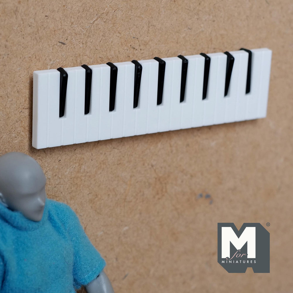 1:12 Scale Miniature Piano Key Coat Rack Dollhouse Entryway Fold Down Hook Rack 3-7/16 inch long - D054