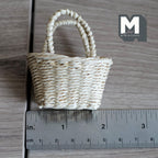 1:12 Scale Miniature Woven Laundry Basket Wicker Basket Dollhouse Laundry Room Decor 2-1/16 inch wide - J030