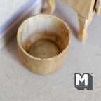 Miniature Aged Planter Pot 1:12 Scale Dollhouse Garden Large Size Round Tree Pot 1-3/16 inch tall (beige) - B074