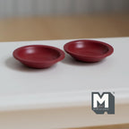 Miniature Soup Plates 1:12 Scale Dollhouse Tableware Serving Plates Set of 2 , 13/16 inch dia. (red) (metal) - A043