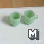 1:12 Scale Miniature Stacking Mugs White Retro Diner Coffee Cups Dollhouse Kitchen Accessories 9/16 inch tall (green) (plastic) - A023