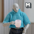 1:12 Scale Miniature Stacking Mugs White Retro Diner Coffee Cups Dollhouse Kitchen Accessories 9/16 inch tall (pink) (plastic) - A023