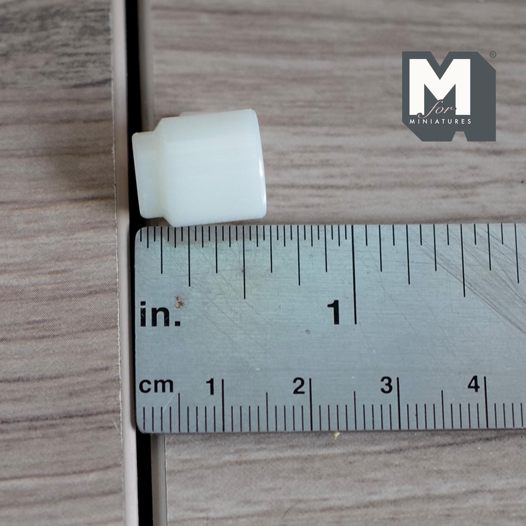 1:12 Scale Miniature Stacking Mugs White Retro Diner Coffee Cups Dollhouse Kitchen Accessories 9/16 inch tall (beige) (plastic) - A023
