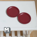 Miniature Flat Plates 1:12 Scale Dollhouse Tableware Large Size Serving Plates Set of 2 , 1 inch dia. (red) (metal) - A043