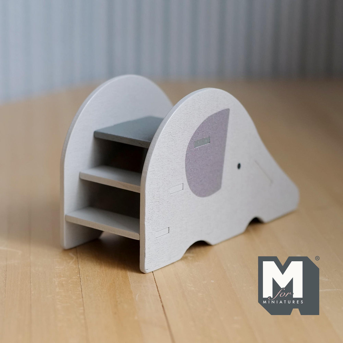 1:12 Scale Miniature Elephant Slide Kit for Nursery or Playroom, 2-3/8 inch tall, DIY Dollhouse Supply (gray)