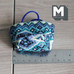 Miniature Woven Laundry Bag 1:12 Scale Geometric Patter Tote Bag 2-3/4 inch wide - C043