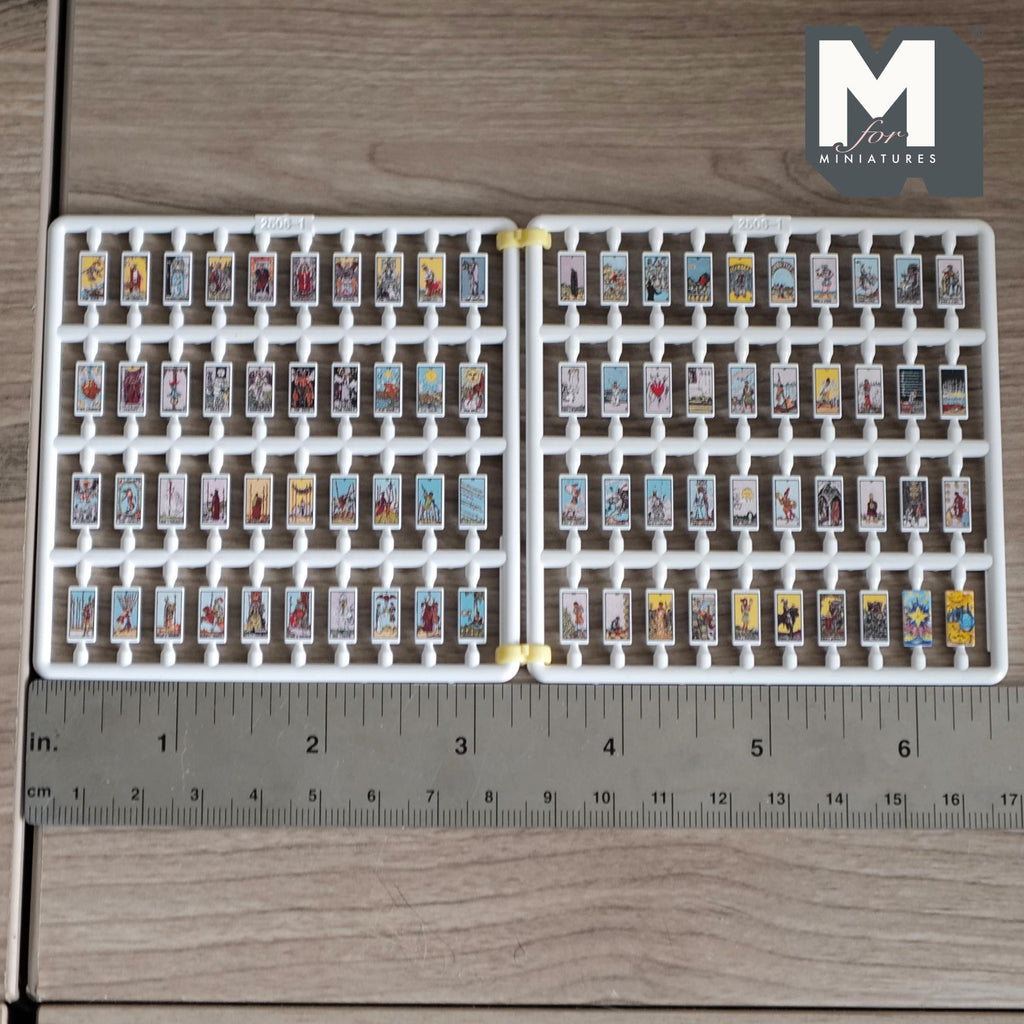 Miniature Tarot Cards 80 Pieces 1:12 Scale Dollhouse Decorative Cards 80 Cards Set 3/8 inch long - B048
