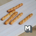 Miniature Baguette 1:12 Scale Dollhouse Breakfast Bakery Decor Long French Bread Loaf Set of 5 , 1-5/8 inch long - E048