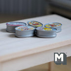 Miniature Oval Food Cans Set of 5 Dollhouse Kitchen Food Decors 3/4 inch long (resin) - E032