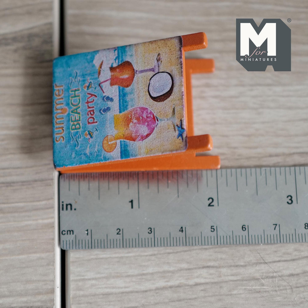 1:12 Scale Miniature Lemonade Stand Beach Party Folding Floor Sign 3-1/8 inch tall (wood) - B016