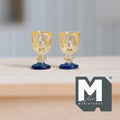Miniature Goblet Set of 2 , 1:12 Scale Dollhouse Wine Glasses 9/16 inch tall (plastic) - E084