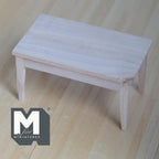Unfinished Miniature Dining Table 1:12 Scale Dollhouse Kitchen Furniture Wooden Prep Table 4-3/4 inch long - K014