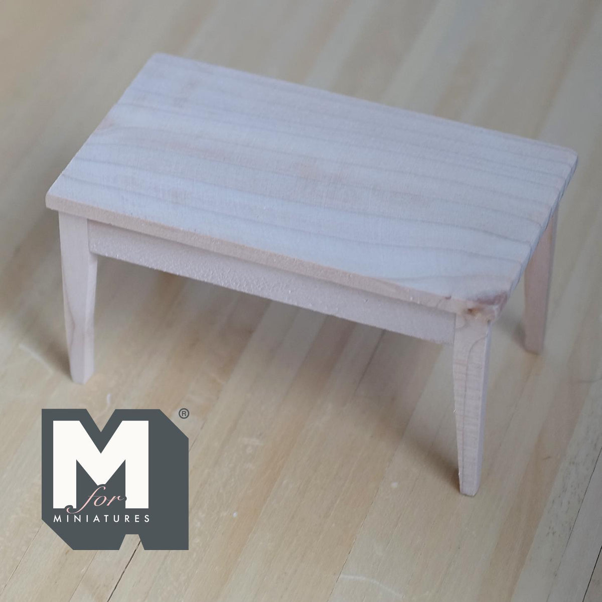 Unfinished Miniature Dining Table 1:12 Scale Dollhouse Kitchen Furniture Wooden Prep Table 4-3/4 inch long - K014