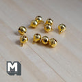 1:12 Scale Miniature Globe Bells Set of 10, Craft Charms with String, Metal Plated, 5/16 inch dia.