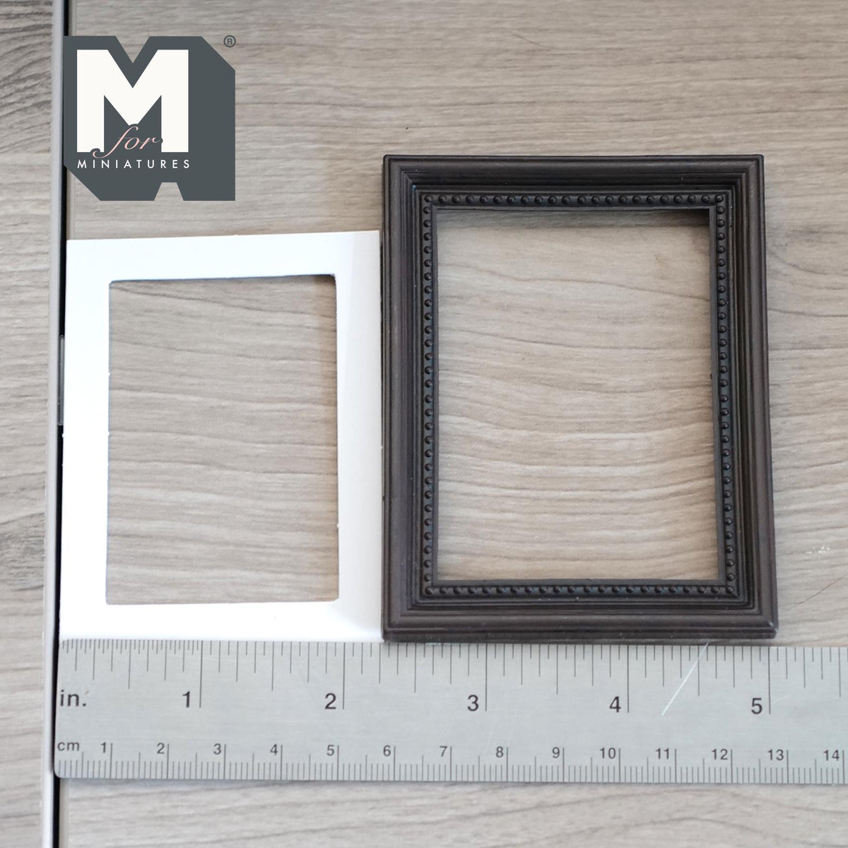 Miniature Ornate Picture Frame 1:12 Scale Dollhouse Large Size Painting Frame 3-9/16 inch tall (brown) - A054