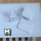 Miniature Plastic Food Containers with Lids and Scoop 1:12 Scale Dollhouse Kitchen Accessories Set of 3 - H016