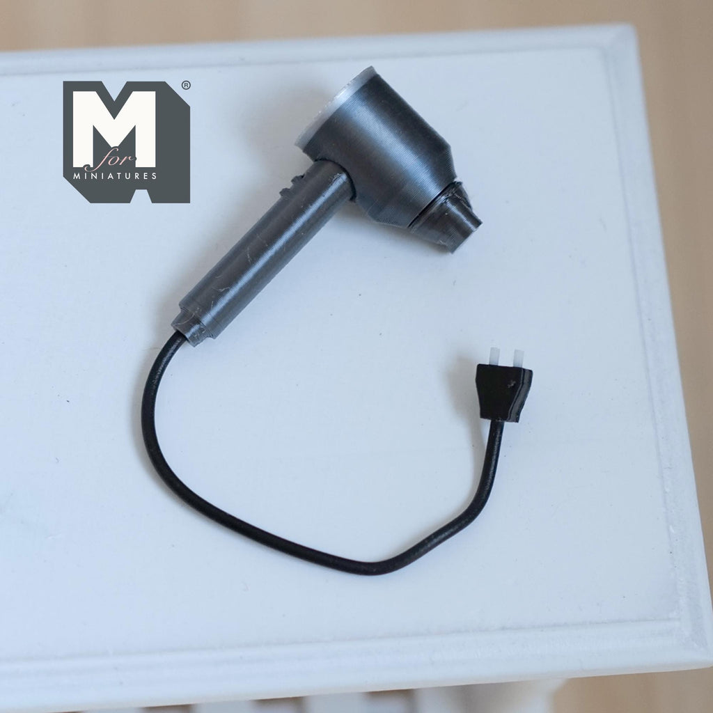 Miniature Hair Dryer 1:12 Scale Dollhouse Supplies Bathroom Accessories 1-1/4 inch long - F038
