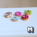 Miniature Donuts Set of 5 , 1:12 Scale Dollhouse Bakery Accessories Food 3/8 inch dia. (style a) - E062