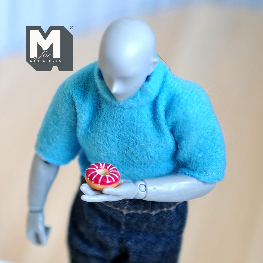 Miniature Donuts Set of 5 , 1:12 Scale Dollhouse Bakery Accessories Food 3/8 inch dia. (style a) - E062