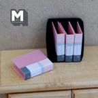 Miniature Binder Organizer 1:12 Scale Office Folders File Stand Stationary Accessories 1 inch tall (pink) - C046