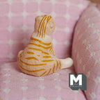 1:12 Scale Miniature Scottish Fold Tabby Cat Dollhouse Pet Figurine1-3/16 inch tall - C070