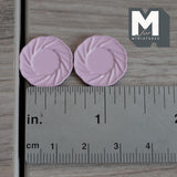 1:12 Scale Miniature Dining Plates Set of 2 Dollhouse Kitchen Tableware 11/16 inch dia. (M) (pink) (metal) - A030