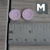 1:12 Scale Miniature Dining Plates Set of 2 Dollhouse Kitchen Tableware 1/2 inch dia. (S) (pink) (metal) - A030