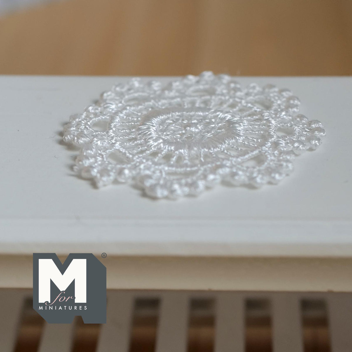 1:12 Scale Miniature White Lace Doily Dollhouse Dining Table Centerpiece Decor 1-13/16 inch dia. - F063