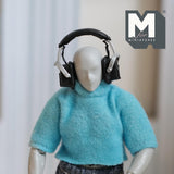 1:12 Scale Miniature Reference Headphone Over Ear Headset 5/8 inch tall (black) (non working) - E096