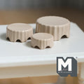 1:12 Scale Miniature Cake Stands Set of 3 Dollhouse Fluted Dessert Displays Bakery Decor (beige) - E091