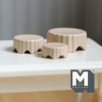 1:12 Scale Miniature Cake Stands Set of 3 Dollhouse Fluted Dessert Displays Bakery Decor (beige) - E091